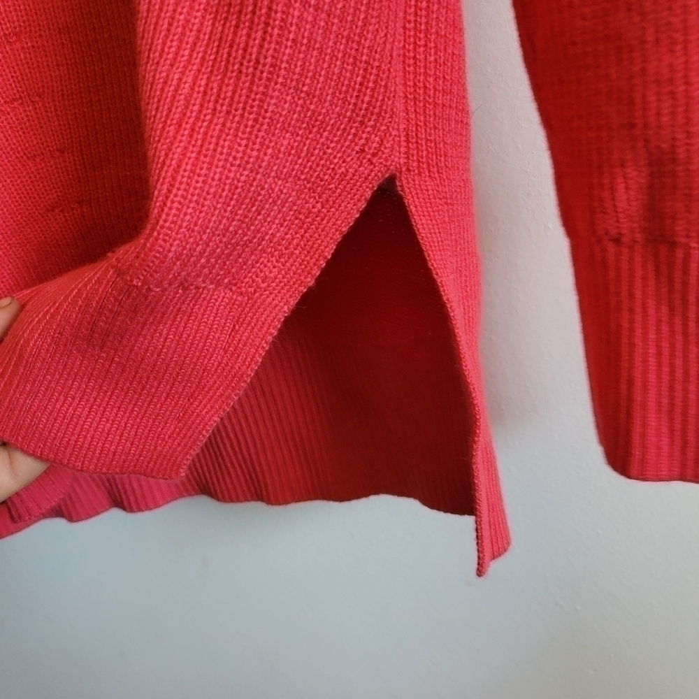 Athleta Wool Blend Sweater Knit Pink V Neck XXS Extra Small - Picture 7 of 8